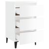 vidaXL Comodino con Gambe in Metallo Bianco Lucido 40x35x69 cm