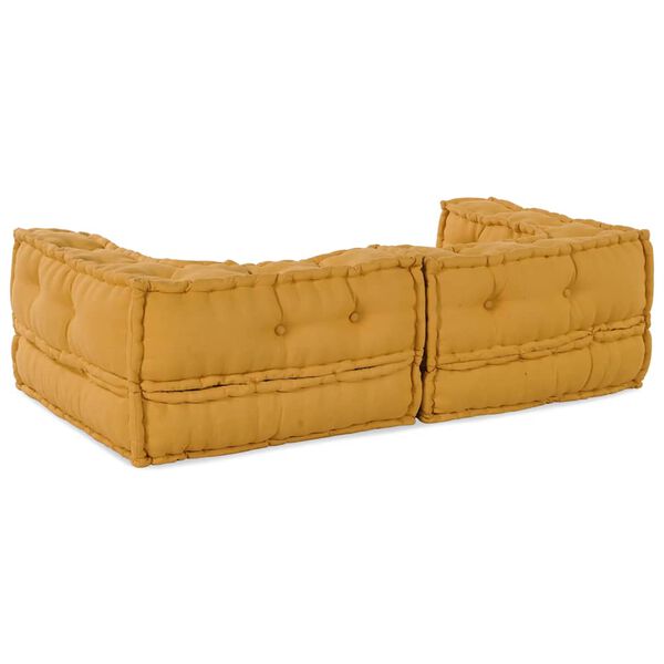 vidaXL Pouf Modulare Giallo 140x70x36 in Tessuto