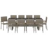 vidaXL Set da Pranzo per Giardino 11 pcs Grigio polyrattan