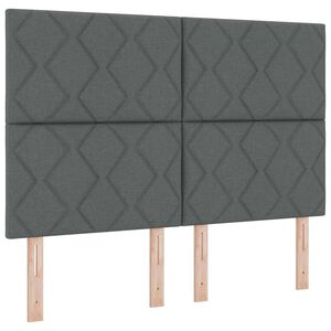 vidaXL Testiera Grigio scuro Tessuto