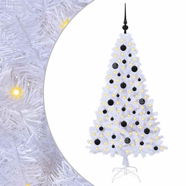 vidaXL Albero di Natale artificiale Bianco 150 cm PVC e Acciaio