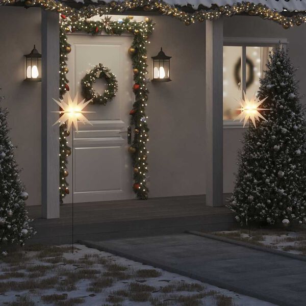 vidaXL Luce di Natale con Picco Terra e LED Pieghevole Bianca 57 cm