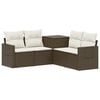 vidaXL Set di divani 5 pz Marrone e Bianco Crema