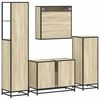 vidaXL Set Mobili da Bagno 4 pz Rovere Sonoma in Legno Multistrato