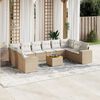vidaXL Set Divani da Giardino 11 pz con Cuscini Beige in Polyrattan