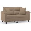 vidaXL Divano a 2 Posti con Cuscini Cappuccino 120 cm in Similpelle