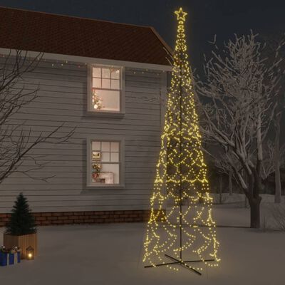 vidaXL Albero di Natale a Cono Bianco Caldo 3000 LED 230x800 cm