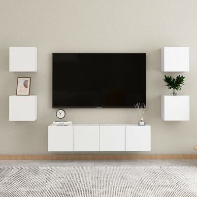 vidaXL Mobile Porta TV a Parete Bianco 30,5x30x30 cm
