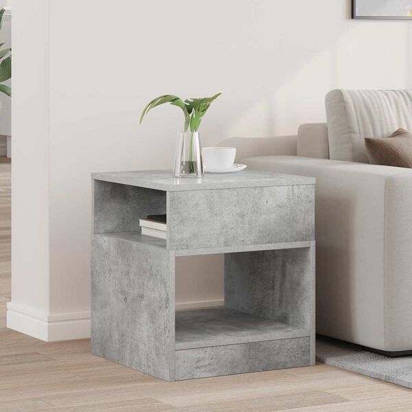 vidaXL Tavolino Grigio cemento 40,5 x 40 x 45 cm Legno multistrato