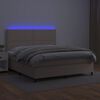 vidaXL Giroletto Molle Materasso e LED Cappuccino 140x190cm Similpelle