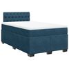 vidaXL Giroletto a Molle con Materasso Blu Scuro 120x200 cm in Velluto