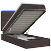 vidaXL Letto Ottomano con Materasso e LED Marrone Scuro 90 x 190 cm