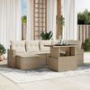 vidaXL Set Divani da Giardino 7 pz con Cuscini Beige in Polyrattan