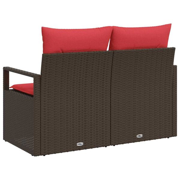 vidaXL Divano da giardino con cuscino 120 x 62 x 69 cm. polyrattan