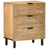 vidaXL Comodino Marrone 50x33x60 cm in Legno Massello di Mango