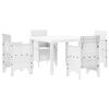 vidaXL Set da Pranzo per Giardino 5 pcs Bianco Rattan Polt
