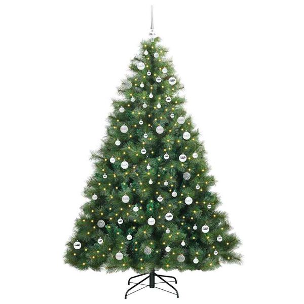 vidaXL Albero di Natale artificiale con 300 LED Verde 210 cm PE e PVC