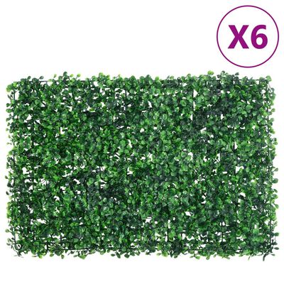  vidaXL Recinzione Foglie Arbusti Artificiali 6 pz Verde 40x60 cm
