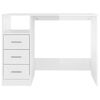 vidaXL Scrivania Cassetti Bianco Lucido 102x50x76 cm Legno Multistrato