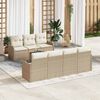 vidaXL Set Divano da Giardino con cuscino 8 pcs Beige polyrattan