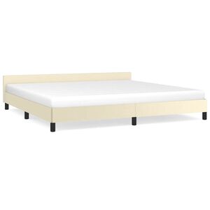 vidaXL Giroletto con Testiera senza Materasso Crema 200x200 cm