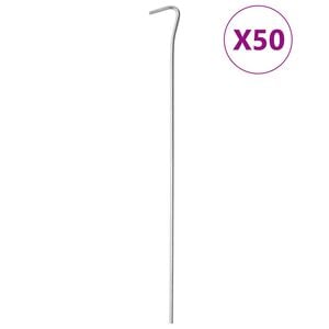 vidaXL Picchetti per Tenda 50 pz 30 cm &Oslash;4 mm in Acciaio Zincato