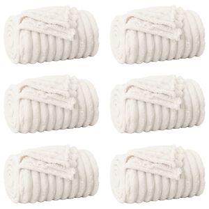 vidaXL Coperte da Pile 6 pz Crema 200 x 150 cm 4.75 kg Panno