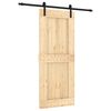 vidaXL Porta scorrevole Naturale e Nero 85 x 210 cm