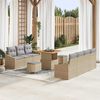 vidaXL Set Divano da Giardino con cuscino 10 pcs Beige e Grigio Chiaro