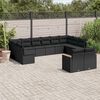 vidaXL Set Divani da Giardino 12 pz con Cuscini Nero in Polyrattan