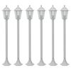 vidaXL Lampioni da Giardino 6 pz E27 110 cm in Alluminio Bianco
