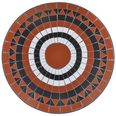 vidaXL Set da Bistrot 3 pz Piastrelle di Ceramica Terracotta e Bianco