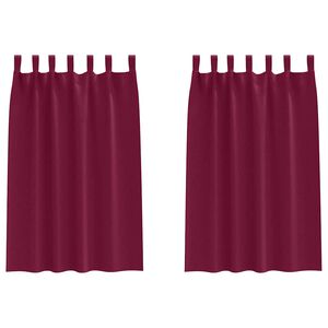 vidaXL Tende Blackout con Anelli 2 pz Rosso Vino 175 x 140 cm