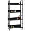 vidaXL Scaffale Libri 4 Ripiani Nero 60x27,6x124,5cm Legno Multistrato