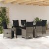 vidaXL Set da Pranzo per Giardino con cuscino 7 pcs Grigio polyrattan