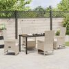 vidaXL Set da Pranzo per Giardino con cuscino 5 pcs Beige polyrattan