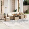 vidaXL Set Divani da Giardino 7 pz con Cuscini Beige in Polyrattan