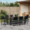 vidaXL Set da Pranzo per Giardino 9 pcs Nero