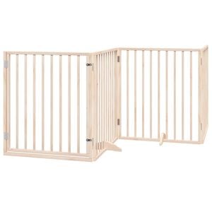 vidaXL Cancello per Cani con Porta Pieghevole 4 Pannelli 320 cm Pioppo