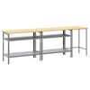 vidaXL Set banco da lavoro con lo scaffale 3 pcs Grigio Acciaio