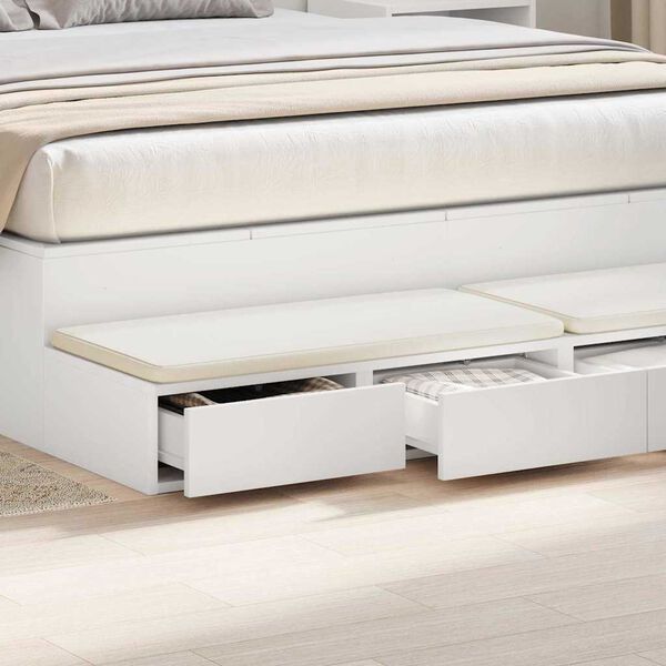 vidaXL Cassetti per letto con cassetto Bianco 150 x 36,5 x 16,5 cm