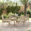 vidaXL Set da Pranzo per Giardino 5 pcs Beige polyrattan