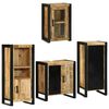 vidaXL Set di mobili per il bagno 4 pz Marrone Legno di Mango Massello