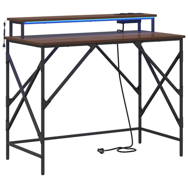 vidaXL Scrivania Rovere Marrone 100 x 50 x 86,5 cm Legno multistrato