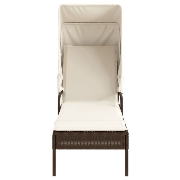 vidaXL Lettini Prendisole 2 pz con Baldacchino e Tavolino Polyrattan