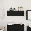 vidaXL Mobile da Bagno a Parete Nero 100x25x30 cm in Truciolato