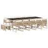 vidaXL Set da Pranzo da Giardino 15 pz con Cuscini Beige in Polyrattan