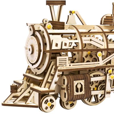 Robotime Treno Meccanico in Legno Locomotive