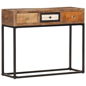 vidaXL Tavolo Consolle Oro 90x30x75 cm in Legno Massello di Recupero