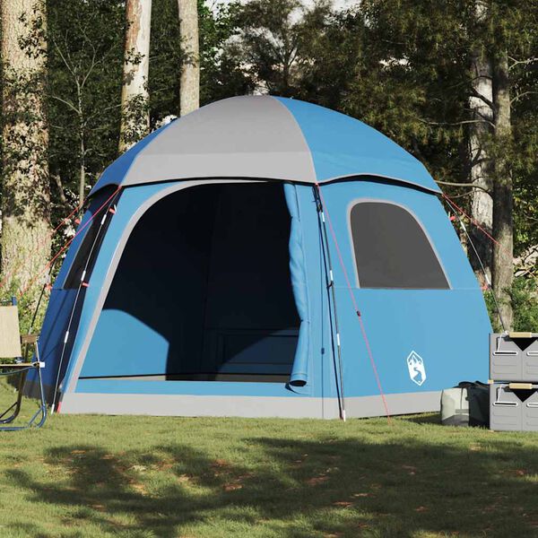 vidaXL Tenda Familiare Igloo per 6 Persone Blu Impermeabile